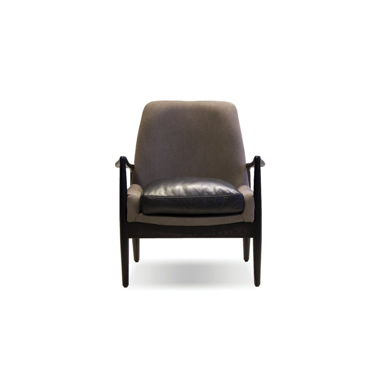 Reynolds Upholstered Armchair, Black Gray, Matte Black