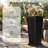23.6-Inch Tall Square Striped Plastic Planter Set Of 2, Contemporary Ribbed Tall Tree Pot For Indoor Outdoor Patio Deck Entryway And Living Room Decor-127309264