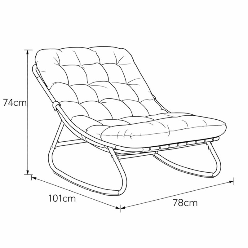 Solace Outdoor Rocking Chair and Stool, Brown