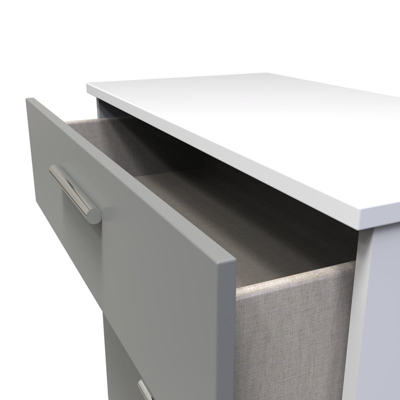 Fully Assembled Harshal 4 - Drawer Chest of Drawers, Dusk Grey/White