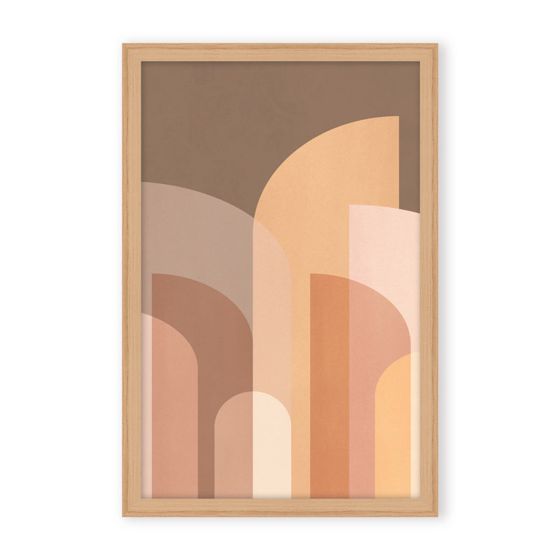 Abstract Retro Geometric II by  - Picture Frame Graphic Art on Paper, 24" H x 16" W x 2.375" D, Framed Canvas, Gold
