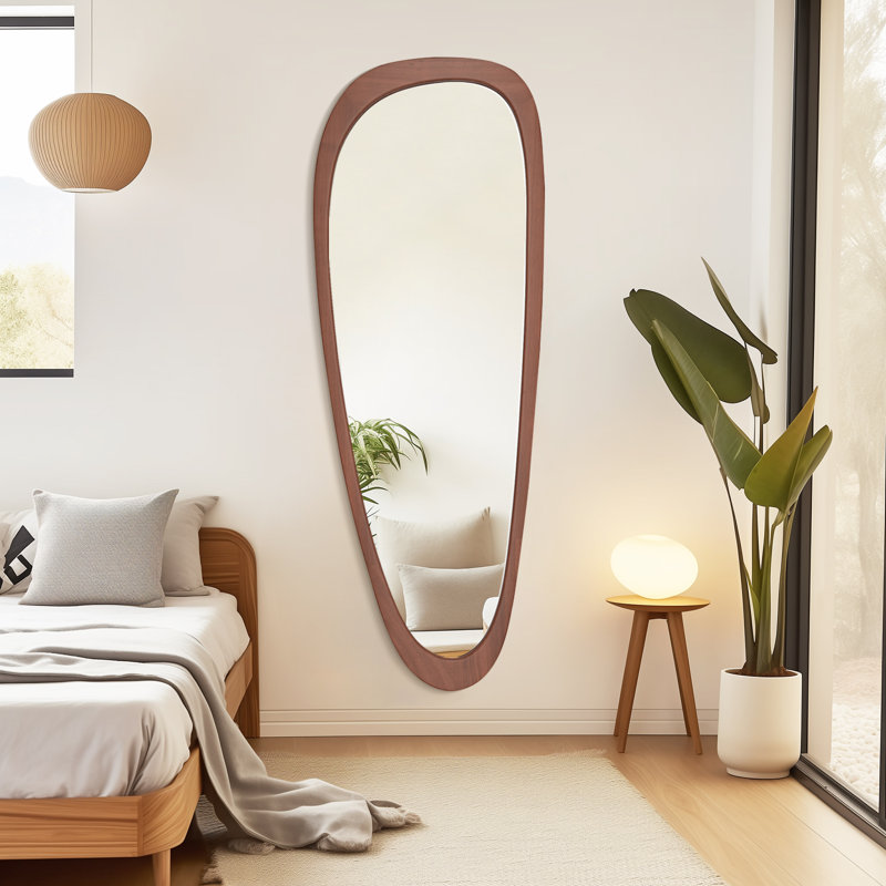 Miroir de salle de bain Doruk, Noyer, 60 po x 22 po