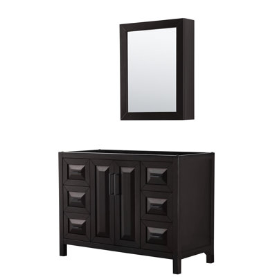 Base de meuble-lavabo simple pour salle de bain 47" avec armoire à pharmacie seulement Daria