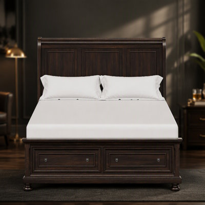 Dark Cherry King Storage Bed