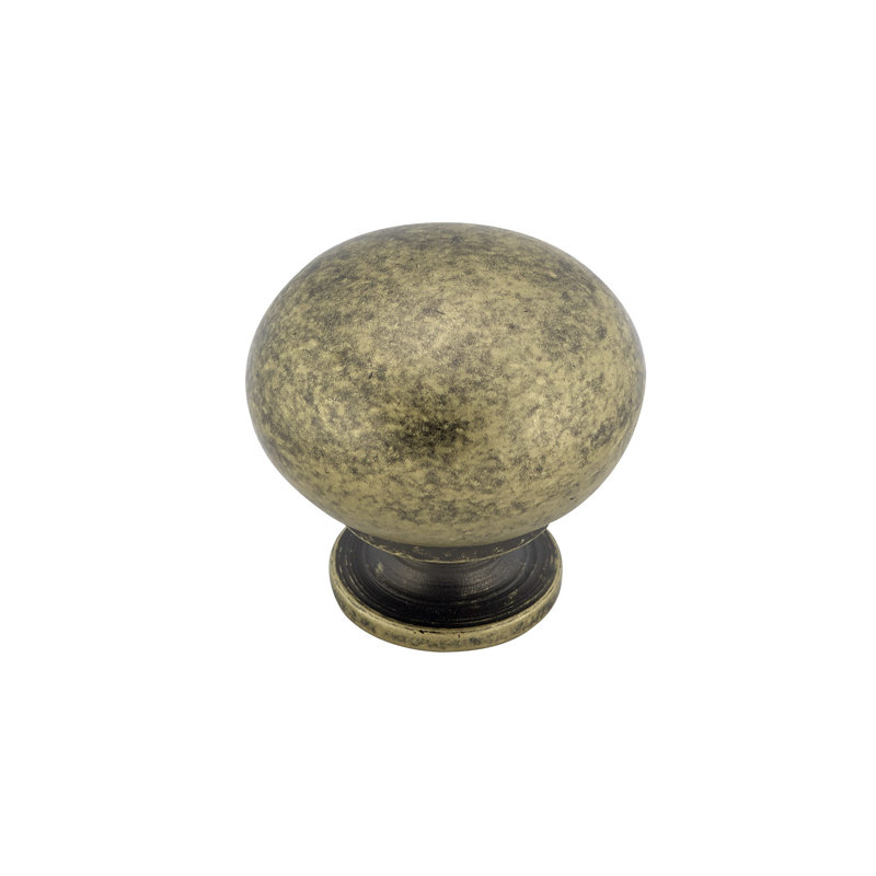 Expression 1 1/4" Diameter Mushroom Knob, Burnished Brass