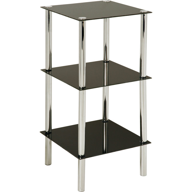 Suni Bookcase, Black Varnish / Chrome