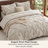 Bedsure Oversized Queen Burgundy Pintuck Bed-in-a-Bag - Beige Pinch Pleat Comforter Set with Sheets, Pillowcases & Shams (Set of 7)-105523219-128876094