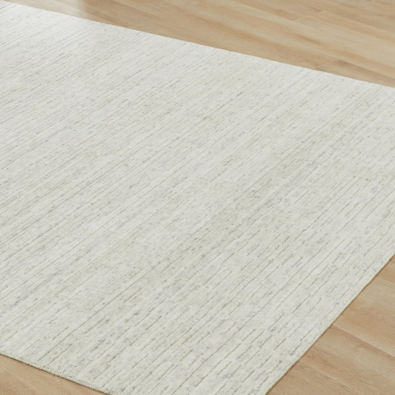 Luxe Wool Area Rug, Rectangle 2' x 3', White/Ivory