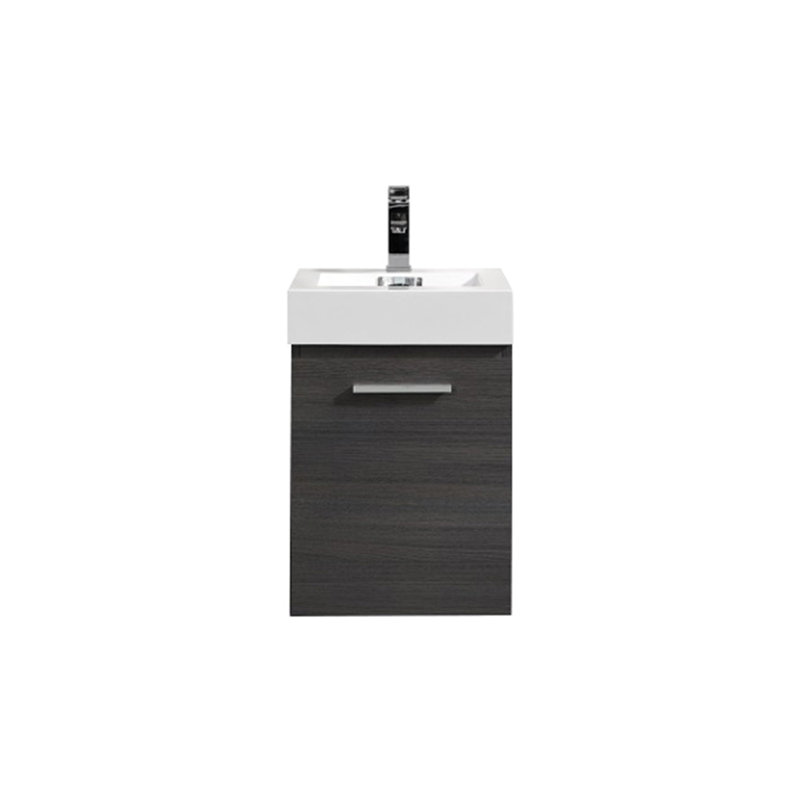 Royka 16'' Single Bathroom Vanity with Acrylic Top, Gray Oak