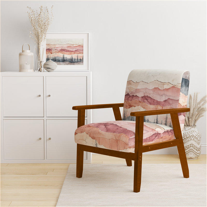 Chaise rembourrée Abstract Landscape, Brown Square Arms