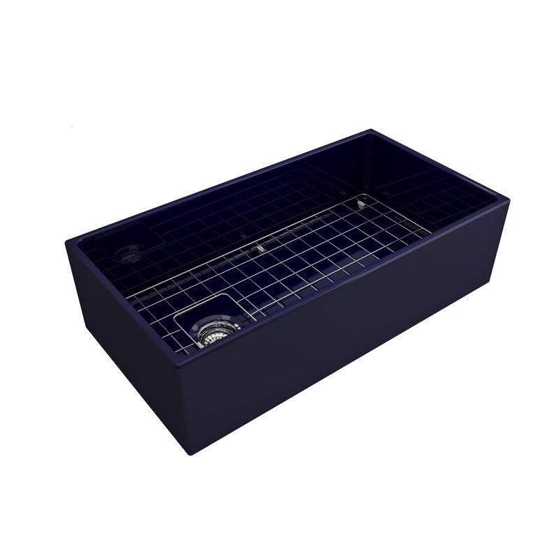 Évier de cuisine de ferme avec accessoires 36 po L x 19 po l, Bleu saphir