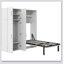 Lit escamotable avec casiers et armoires escamotables, blanc-165864080