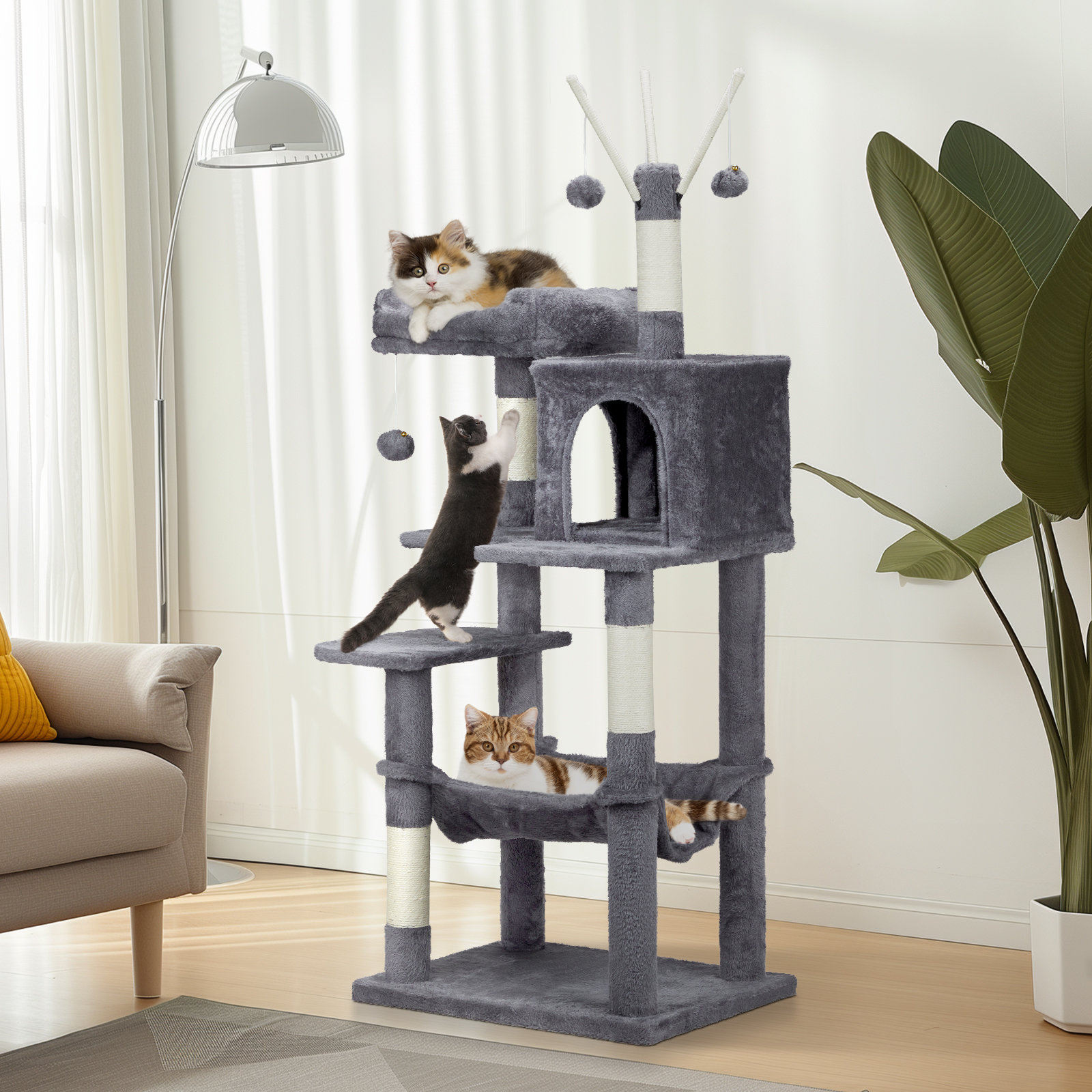 Tucker Murphy Pet™ 57 Inch Cat Tree Cat Tower For Indoor Cats