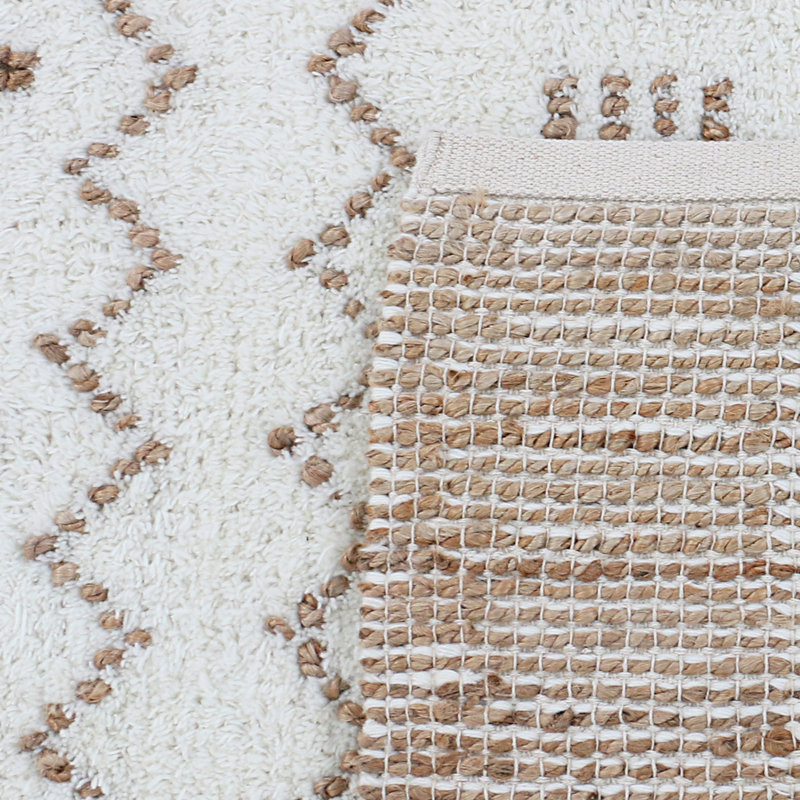 Tic Tac Toe Southwestern Area Rug in Ivory/Brown, Rectangle 10' x 14'