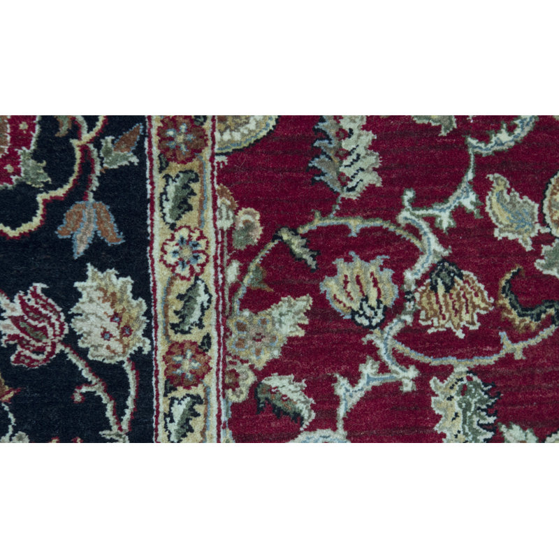 Hand-Knotted High-Quality Red and Black Area Rug