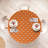 Ebern Designs Crown Fitted Round Tablecloth Burnt Orange and White-1926401712