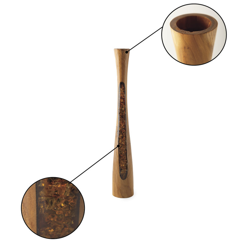Candlestick, 23.5" H x 3.75" W x 3.75" D, Gold