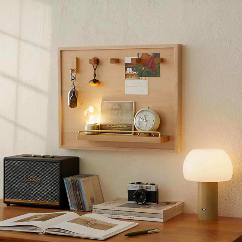 Tablette moderne moderne et multifonctionnelle en toile et en bois massif, H 15,74 po x l 19,68 po x P 2 po
