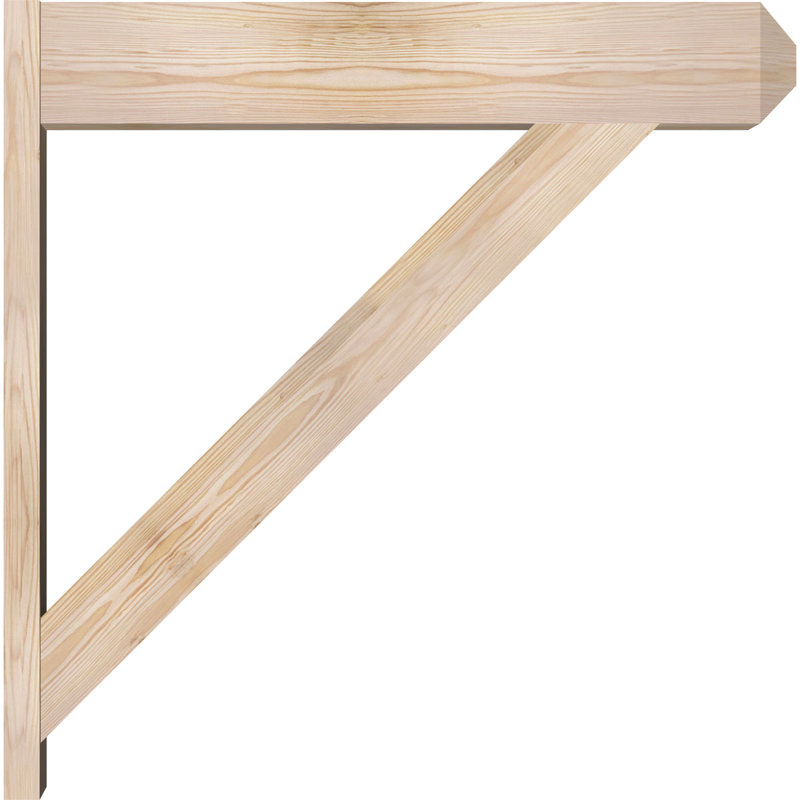 Traditional Craftsman Rustic Wood Outlooker, 36" D x 36" H, 7 1/2" W Douglas Fir (Smooth)