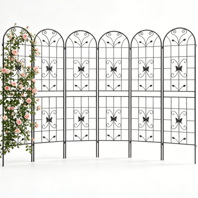 Paquet de 6 treillis de jardin 85 po x 19 po en métal pour l'extérieur