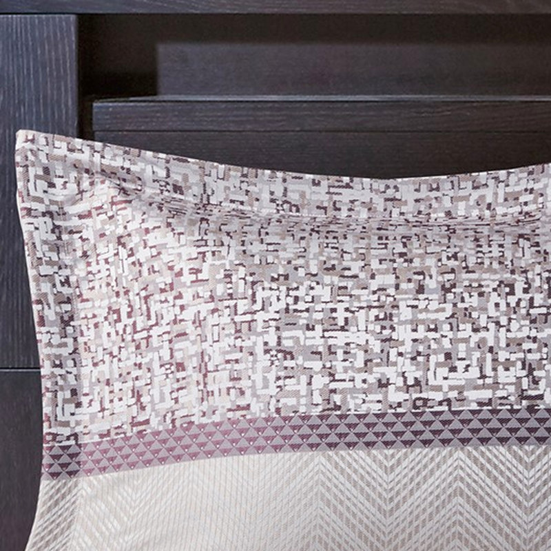 Édredon pourpre très grand - microfibre douce, motif à rayures, lavable pour le matériau, le motif et la machine, Mauve