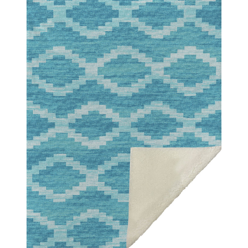 Jeté en sherpa Addison, Turquoise