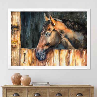 «The Head of a Horse in Stable», peinture sur toile
