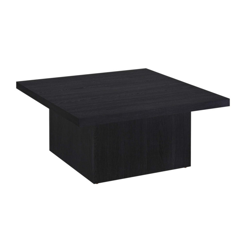 Table basse carrée en bois d'ingénierie avec faux grain de bois et design moderne audacieux, idéale pour les espaces de vie contemporains