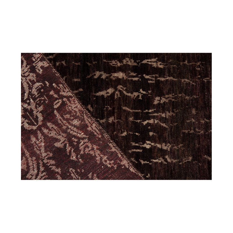 Moroccan Area Rug in Aubergine/Camel