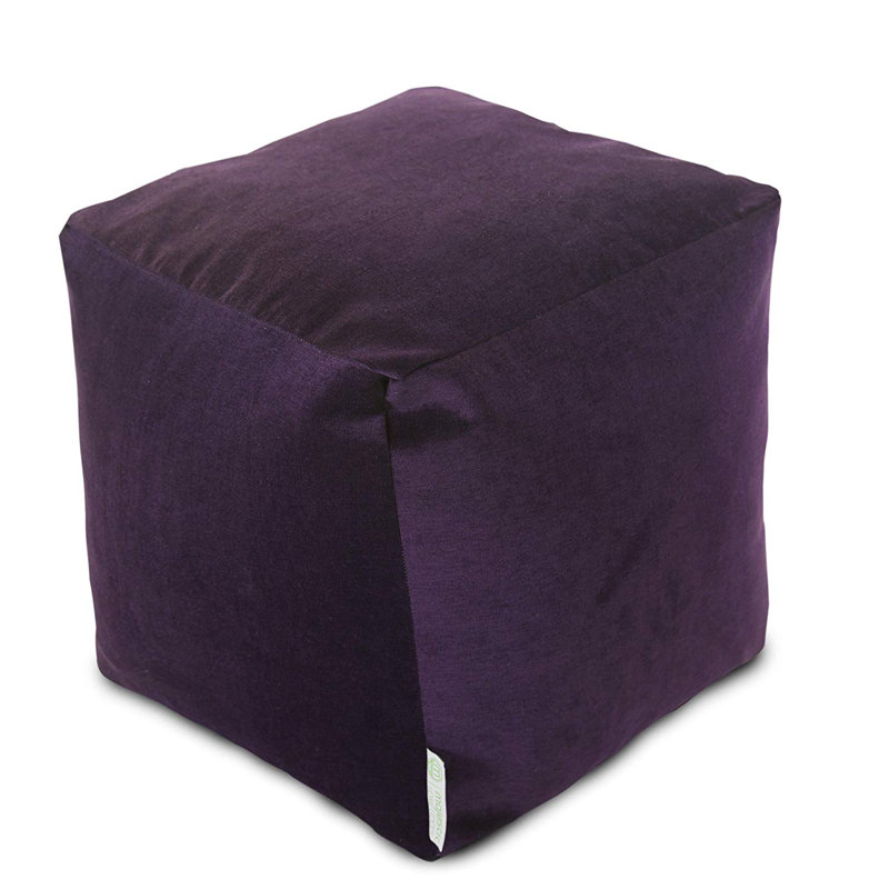 Sosebee Velvet Pouf, Aubergine Velvet