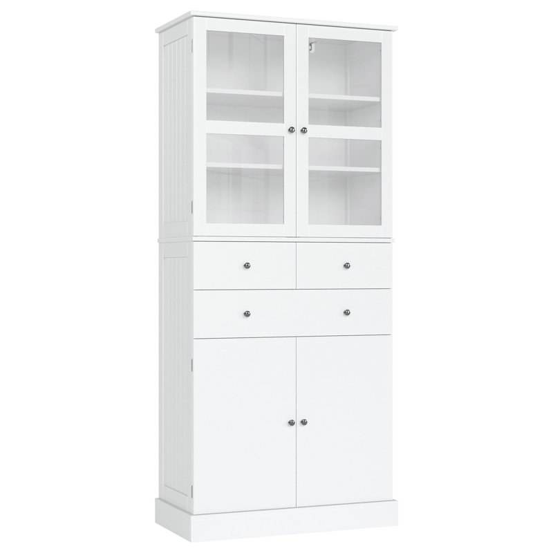Armoire de salle de bain 71 po avec 4 portes et 3 tiroirs