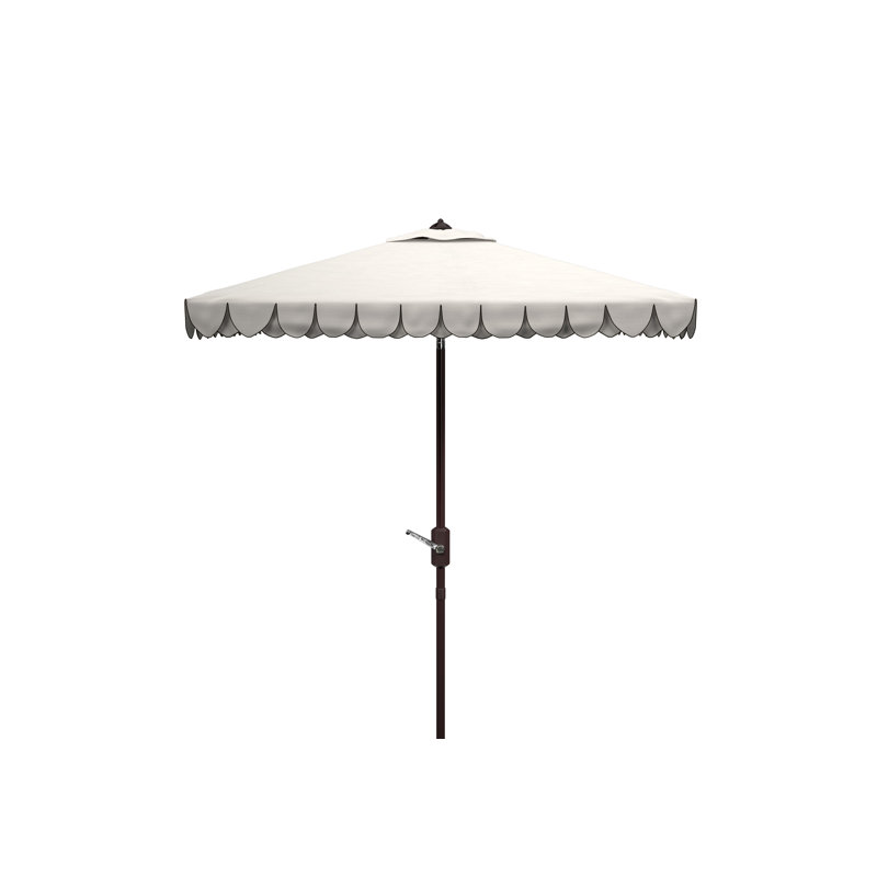 Outdoor Sasha Crank Umbrella, Black/Ivory