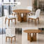 Ensemble de salle à manger extensible en bois massif avec 4 chaises rembourrées, une base à piédestal moderne et un dossier demi-rond