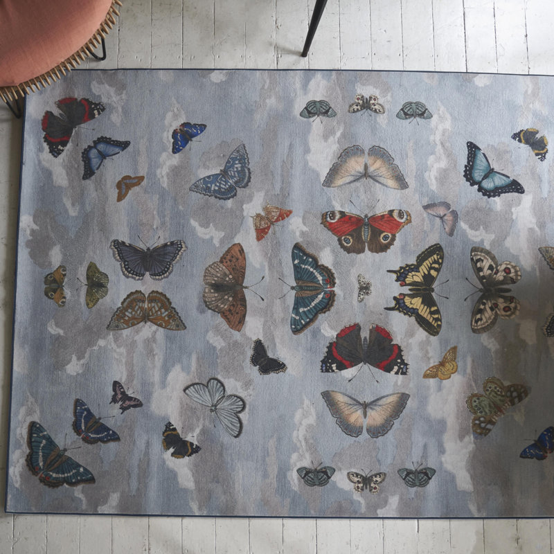 Mirrored Butterflies Sky Large Rug