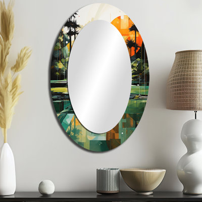 Golf Putting Paradise - Miroir mural ovale Country