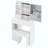 Small Space Left Drawer Desktop Vanity Table + Cushioned Stool, Extra Large Right Sliding Mirror, Multi Layer High Capacity Storage, Practical Fashionable Dresser, Suitable For Small Space-1223888503