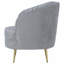 Chaise capitonnée grise et dorée