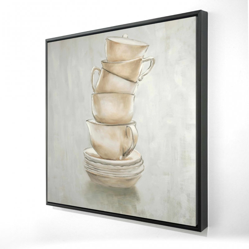 «Coffee Mugs», reproduction sur toile, H 24 po x l 24 po, Toile encadrée noire