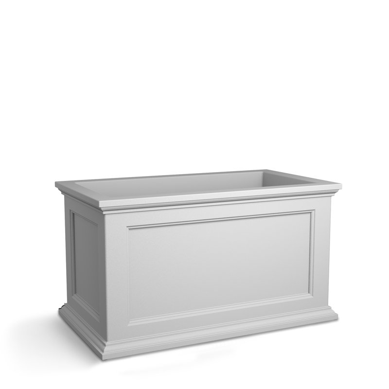 Anastasiya 20'' H x 36'' W Double-Walled Polyethylene Self-Watering Pot Planter, White