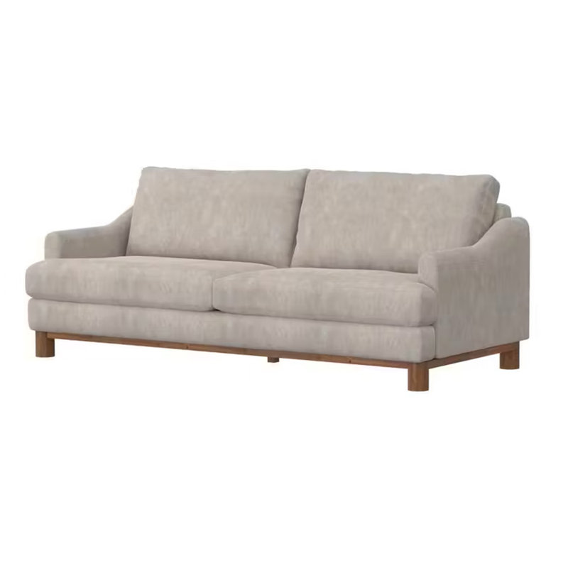 Canapé Samari, Oyster Grey Faux Leather, 37.5" H x 59.5" W x 39" D