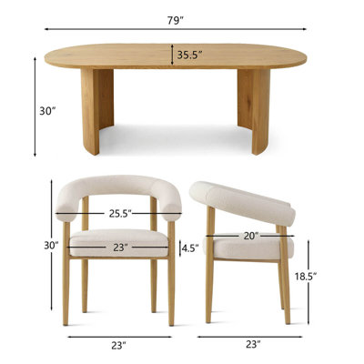 Solaze 6-Person Oval Upholstered Dining Set