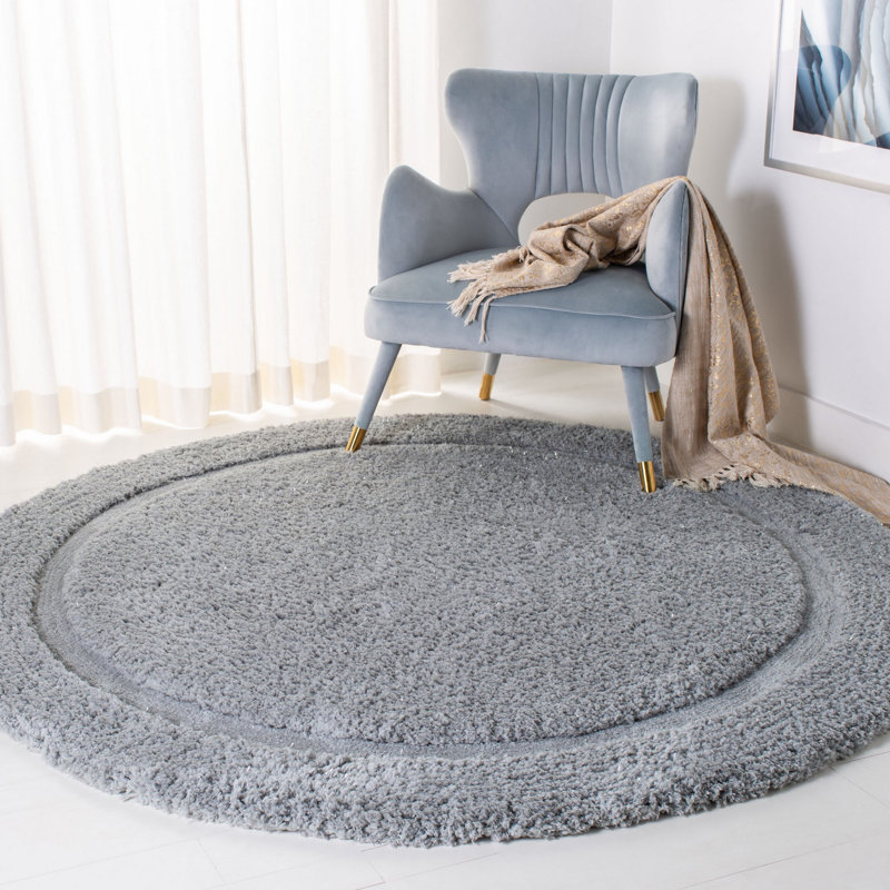 Wilbert Shag Hand Tufted Performance Solid Color Rug, Square 6'