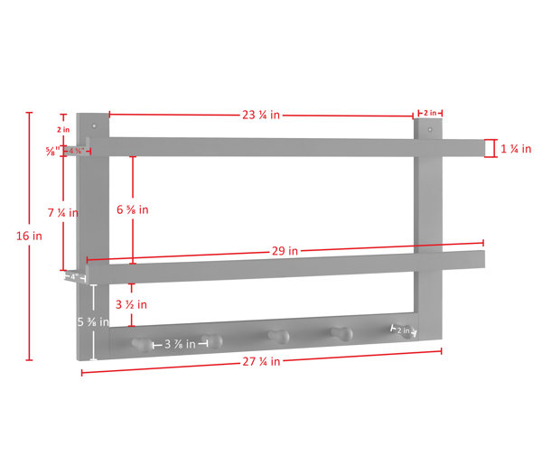 36 Inch Wall Mounted Coat Rack - Wayfair Canada