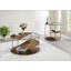 Table basse de style industriel de style industriel avec demi-tablette supérieure et demi-tablette avec rangement à trois niveaux, finition grise et noyer