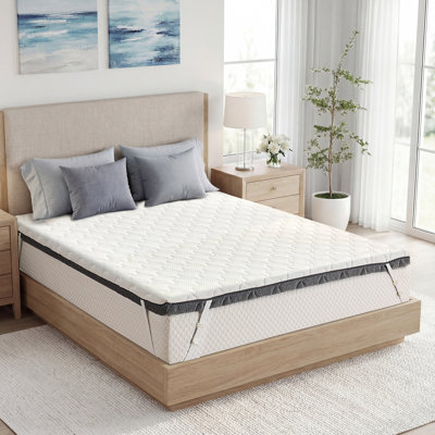3" King Size Extra Firm Mattress Topper Dual Firmness Flippable, Firm To Extra Firm For Back Pain, Double Sides Sleep Mattress Pad, Washable Anti-Slip Cover, Certipur-Us Oeko-Tex Certified, 80" X 75"