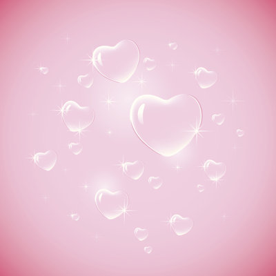 Sparkly Bubble Hearts - Wrapped Canvas Print