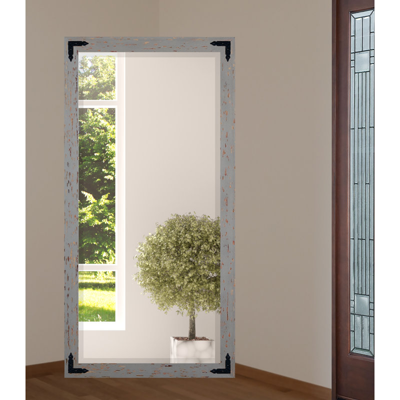 Gros Solid Wood Flat Mirror, 65" H x 31.5" W, Gray/Red