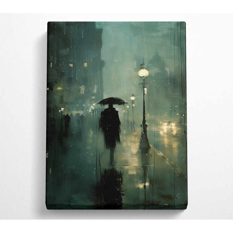 Rain Walk - No Frame Print on Canvas, 121.9cm H x 81cm W