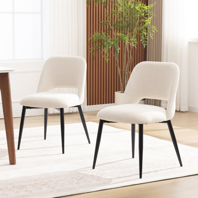 Upholstered Chenille Side Dining Chair（Set of 2）