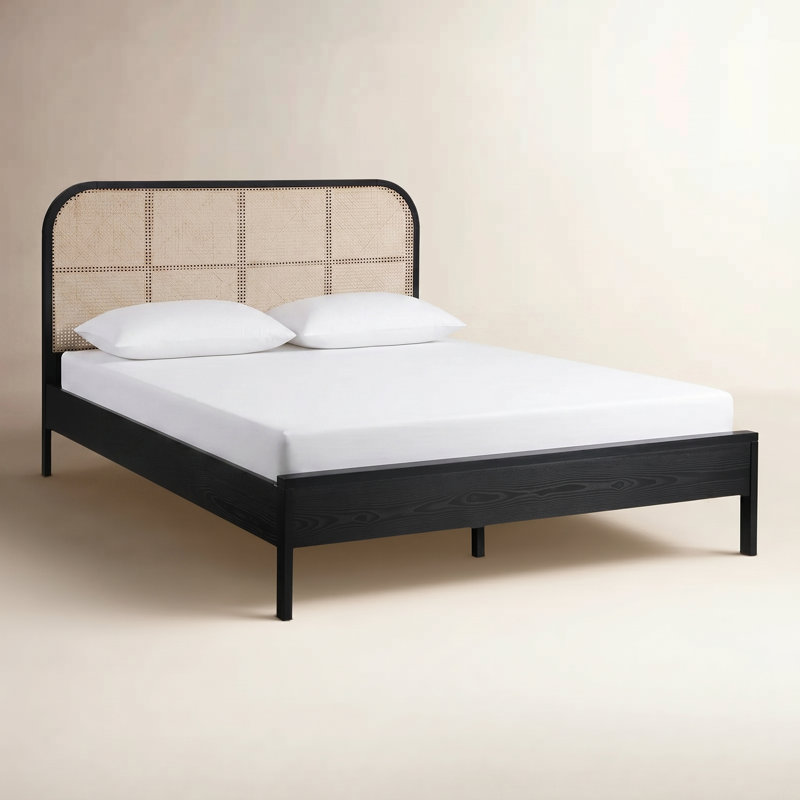 Ennis Cane Bed, Black, Full